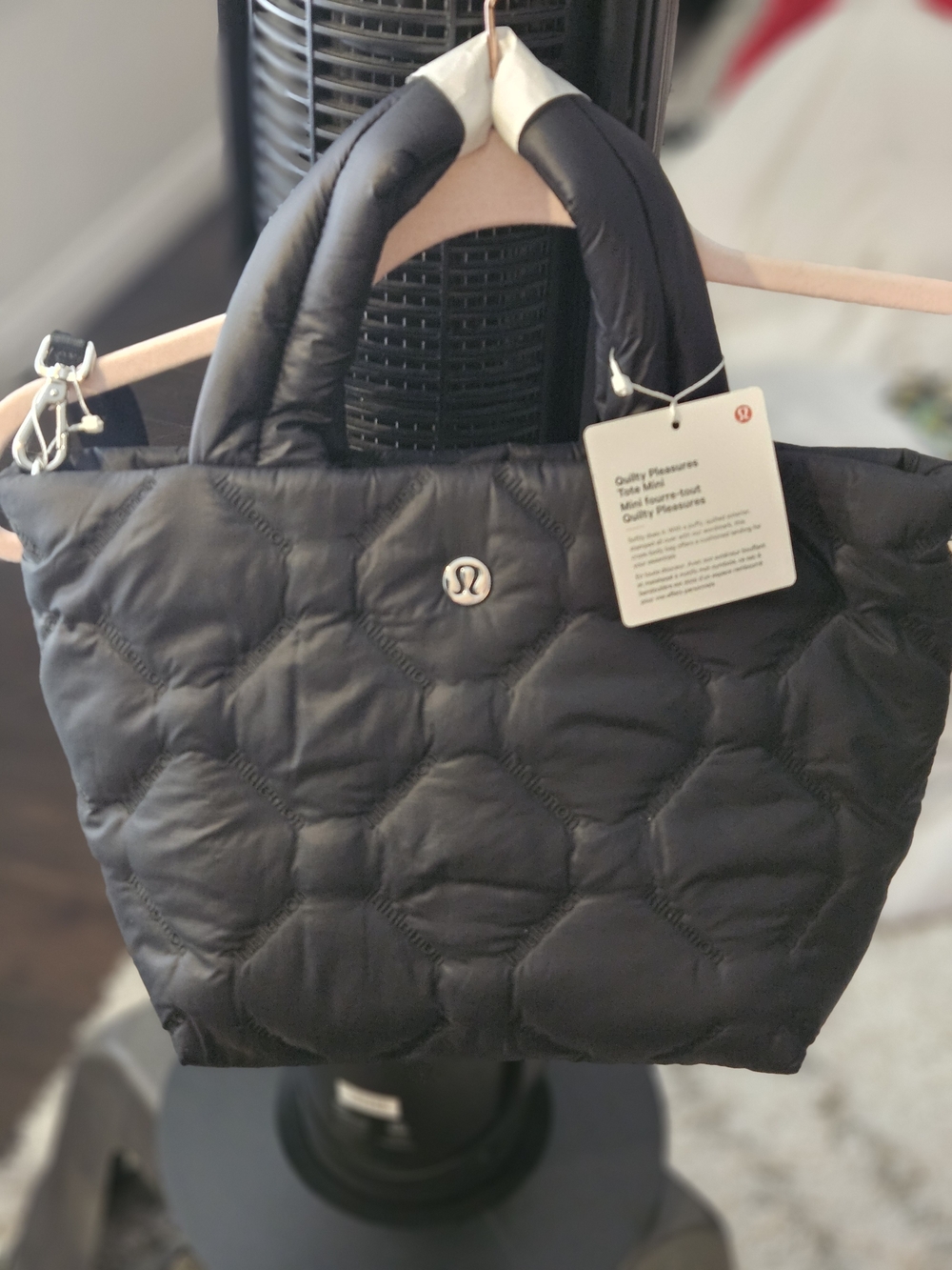 lululemon athletica Black Quilted Mini Tote Bag